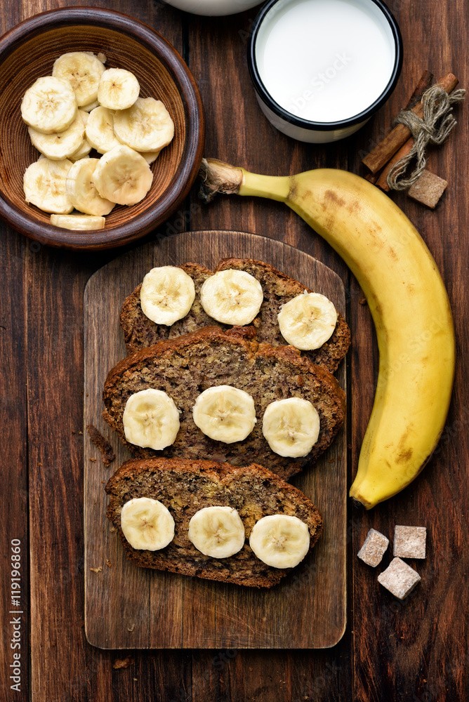 Slices of sweet banana bread Slices of sweet banana bread