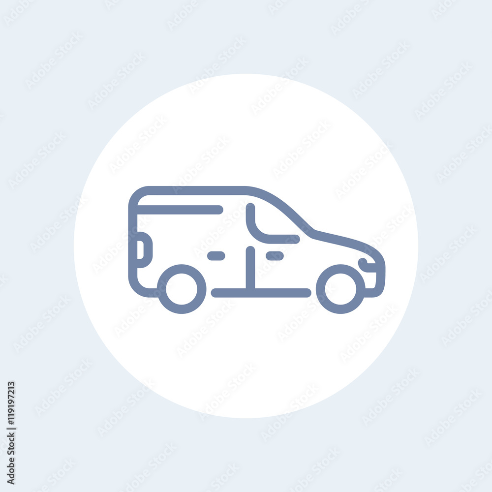 car line icon, side view, pictogram isolated on white car line icon, side view, pictogram isolated on white