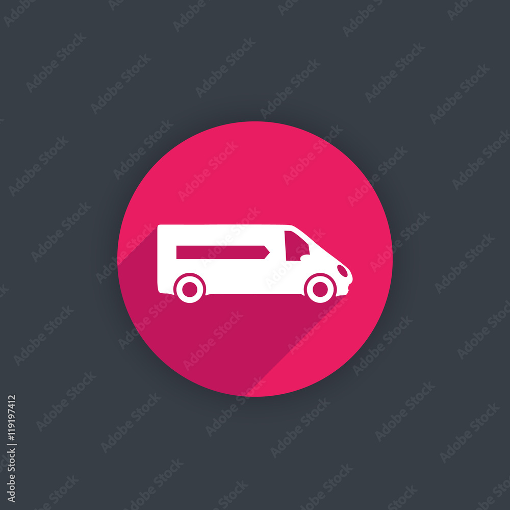 delivery car icon, van pictogram, vector illustration