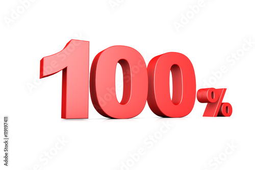 3d illustration business number 100 percent