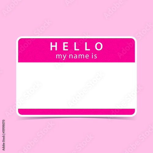 Blank name tag sticker HELLO