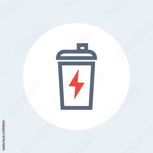 Sport shaker icon, linear pictogram isolated on white