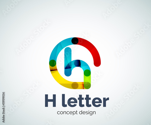 Abstract H geometric letter logo template