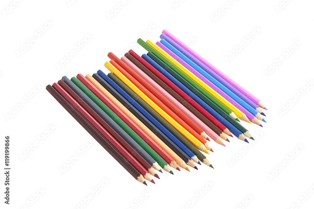 Colored crayons isolated on white Colored crayons isolated on white