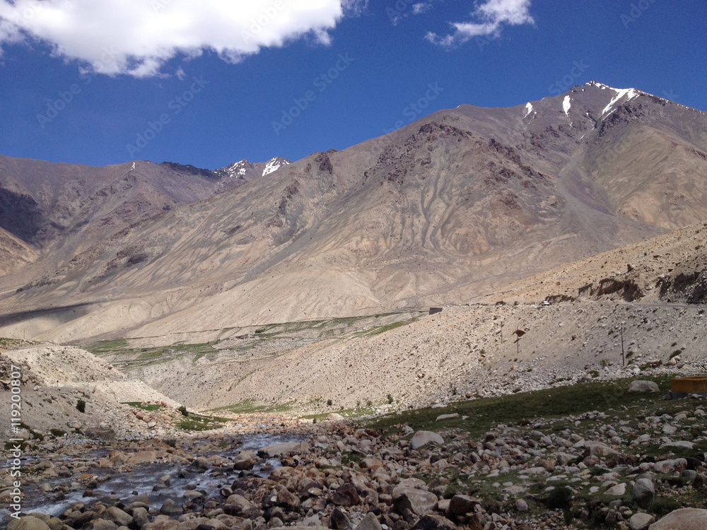 Road to Nubra Valley in Leh, Ladakh, India Road to Nubra Valley in Leh, Ladakh, India