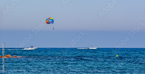 Parasailing water sport, Cyprus
