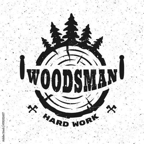 lumberjack emblem t-shirt design.