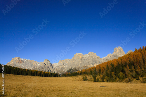 Autumn panorama from Italian Alps