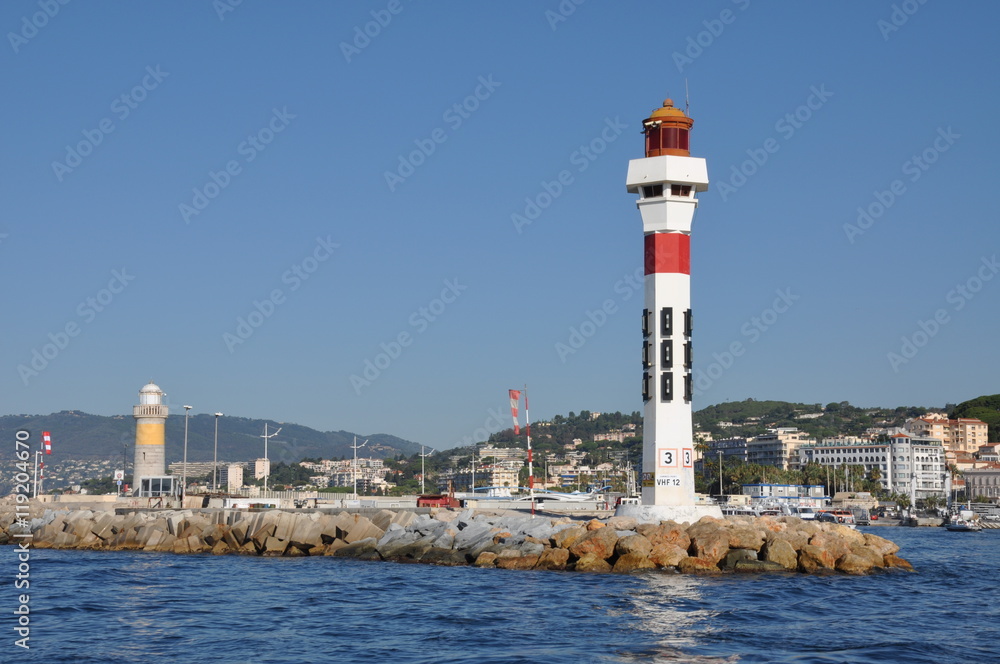 Lighthouse in Port Le Vieux in Cannes France