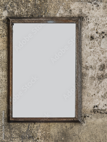 White panel in blank on a wall.