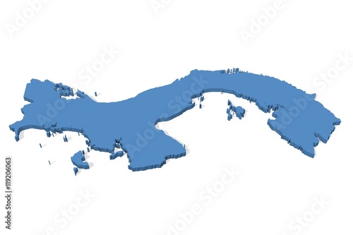 3D map of Panama on a plain background