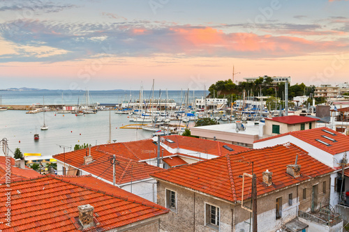 Evening in Mikrolimano marina in Athens, Greece. photo