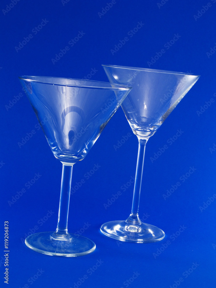 Two Empty Martini Glasses