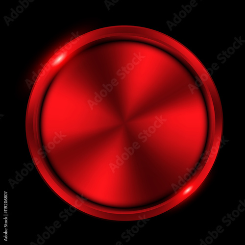 Glossy red metallic button