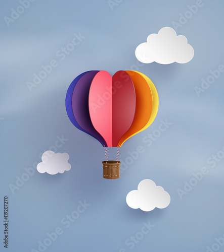 hot air balloon in a heart shape.