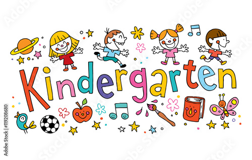 kindergarten unique hand lettering with kids