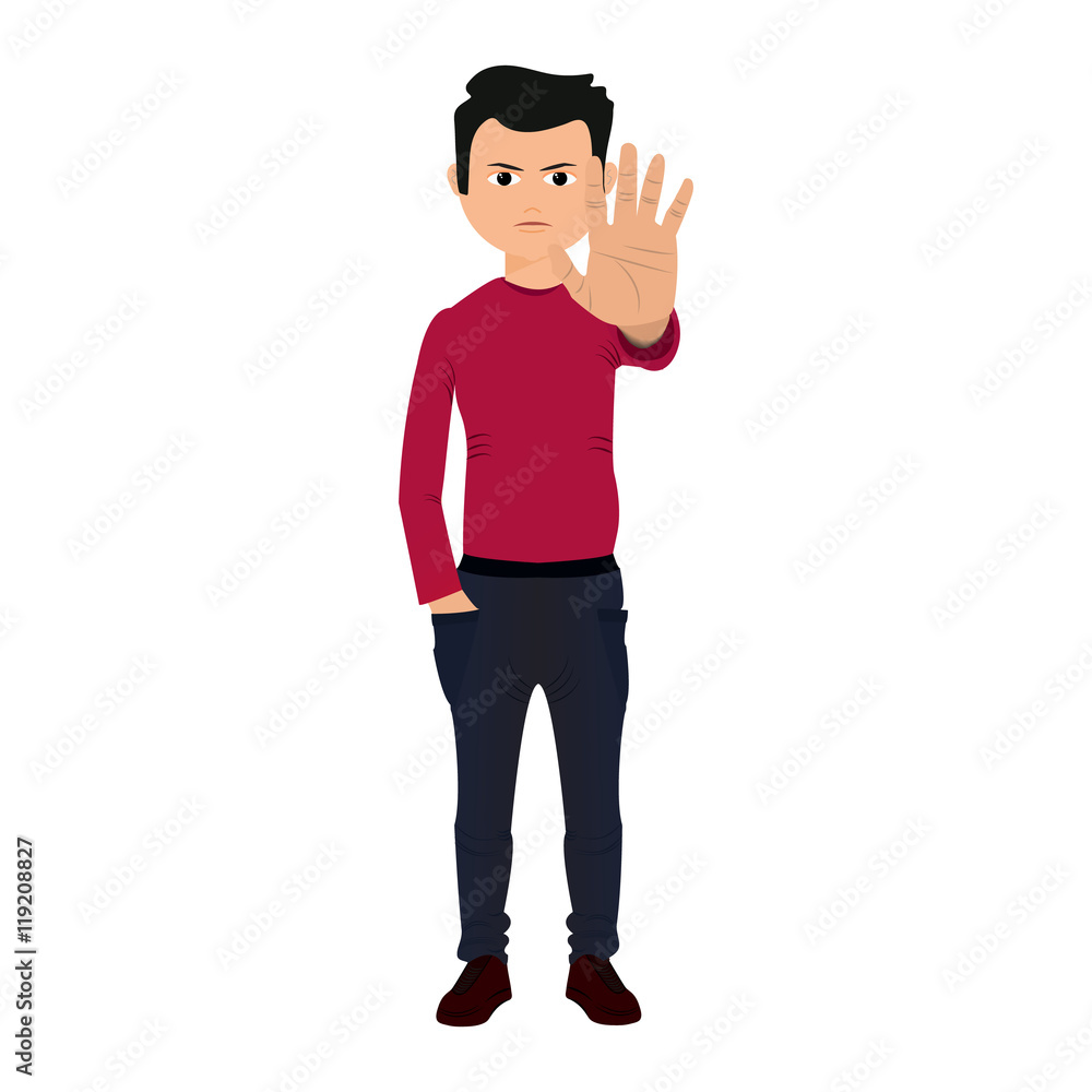 Fototapeta premium Stop man vector