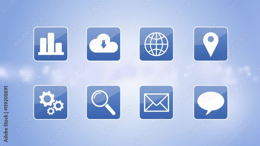 Icons mobile Apps Seamless Background Loop 4K Icons mobile Apps Seamless Background Loop 4K