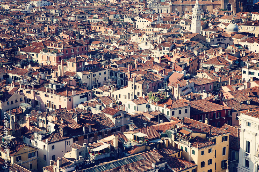 Aerial view of old city of Venice, Italy. European travel destination, summer vacation and architecture concept