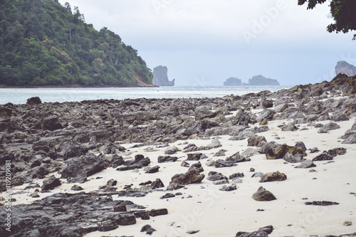 Thailand 's island with beautiful stone beach photo