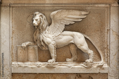 Venetian Lion of Saint Marks Square Venice Italy