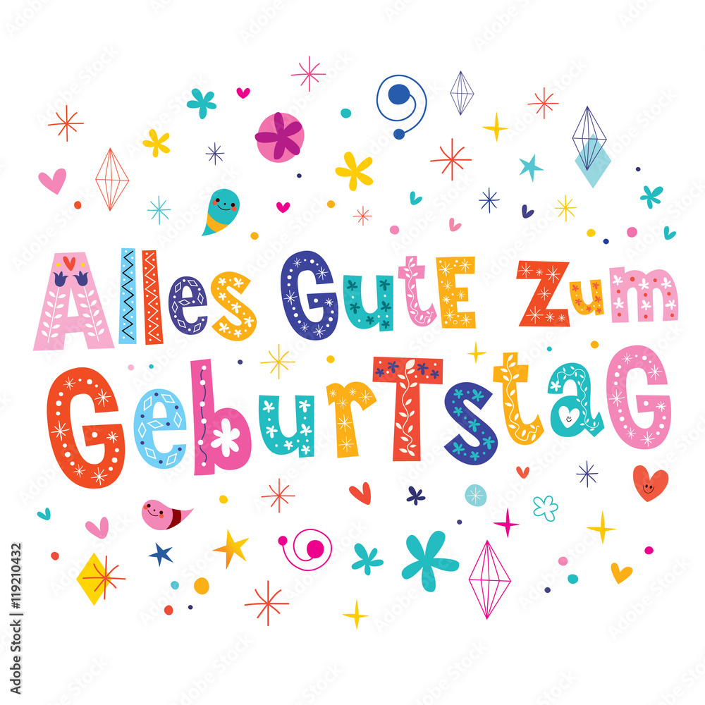 Alles Gute zum Geburtstag Deutsch German Happy birthday greeting card