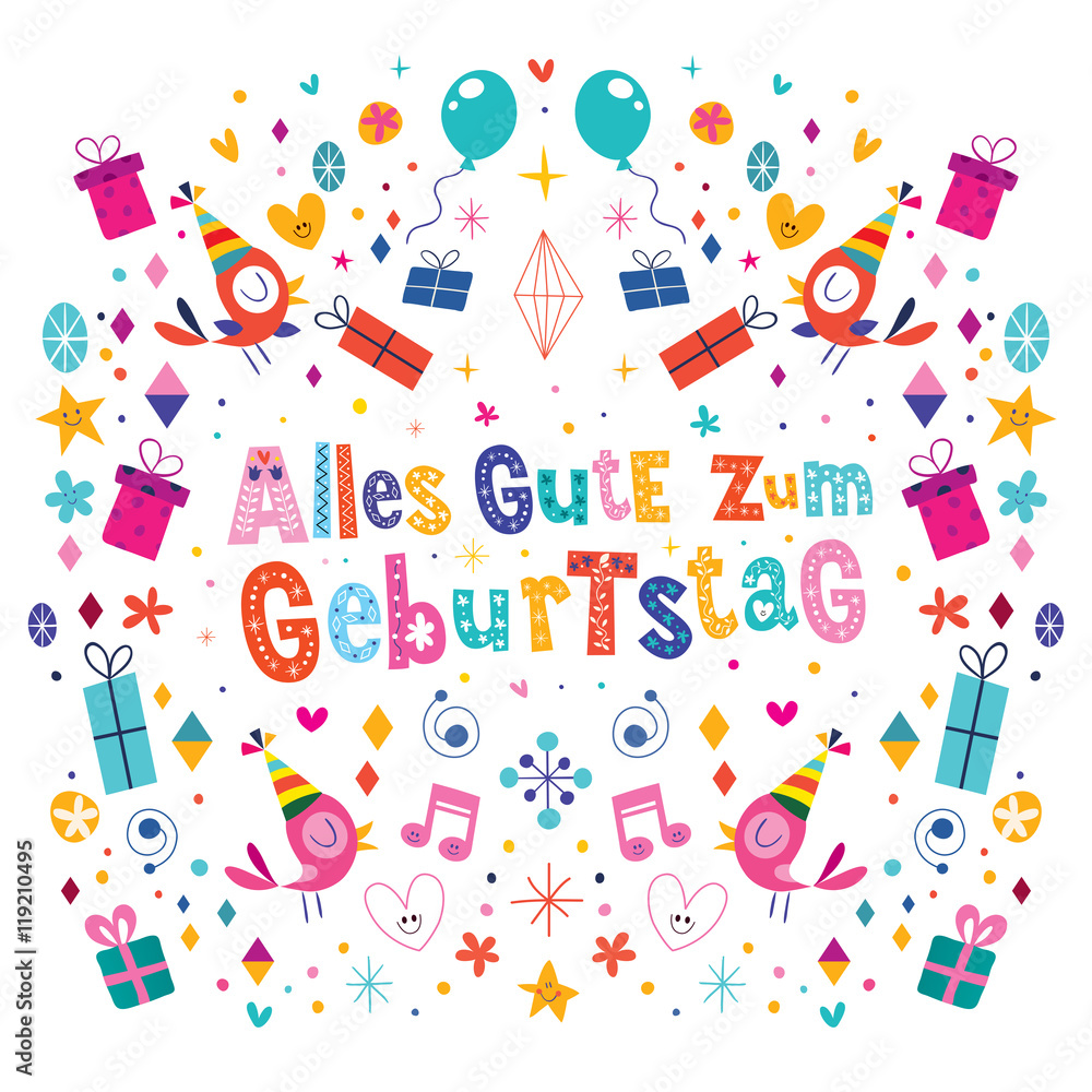 Alles Gute zum Geburtstag Deutsch German Happy birthday vector design