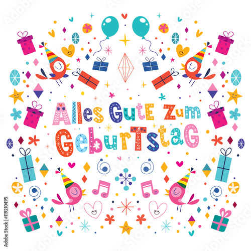 Alles Gute zum Geburtstag Deutsch German Happy birthday vector design