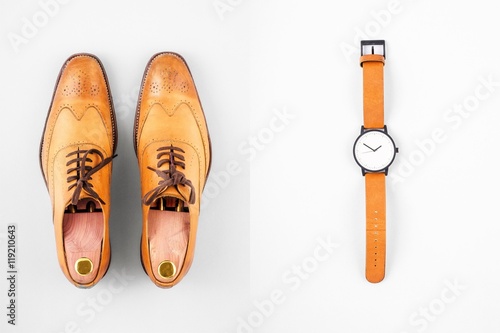 vintage mens watch and shoes