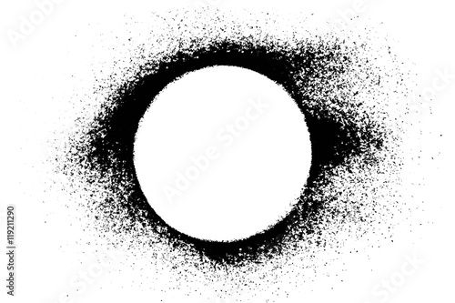 White circle in black graffiti backgrounds isolated on white