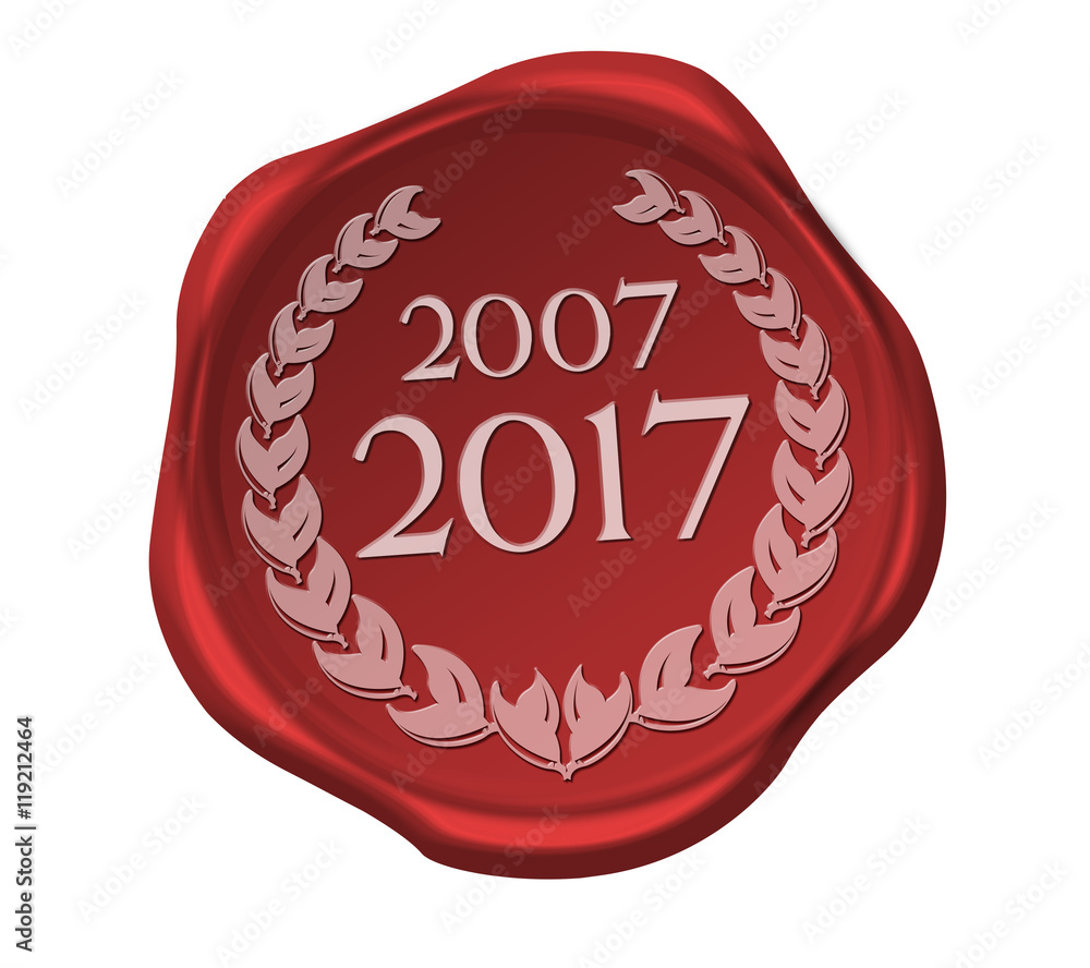 Siegel button zehnjähriges jubiläum 2007 2017 Siegel button zehnjähriges jubiläum 2007 2017