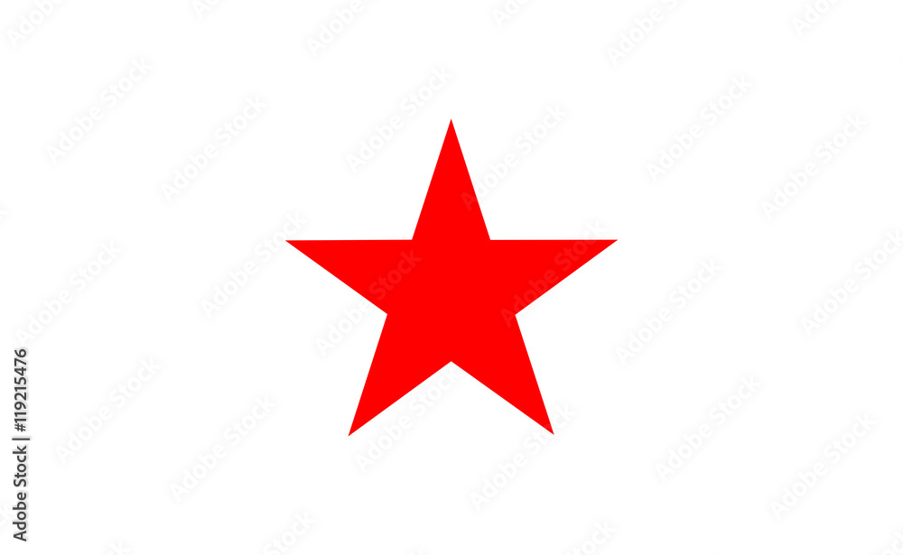 Vector red star symbol icon on white background Vector red star symbol icon on white background