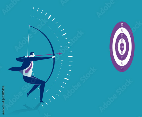 Businessman aiming target. Concept business vector illustration.