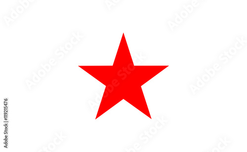 Vector red star symbol icon on white background photo