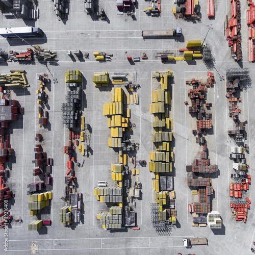 Industrial storage place, view from above.