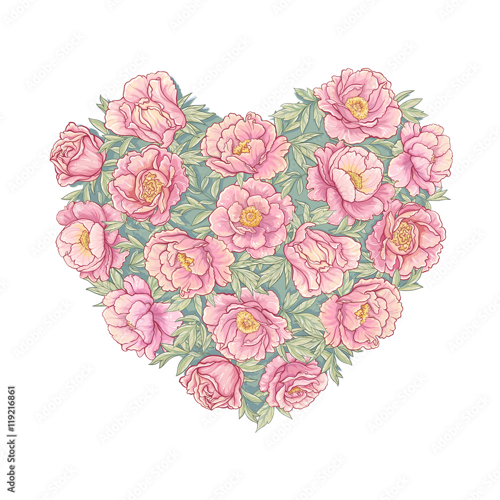 peonies heart peonies heart