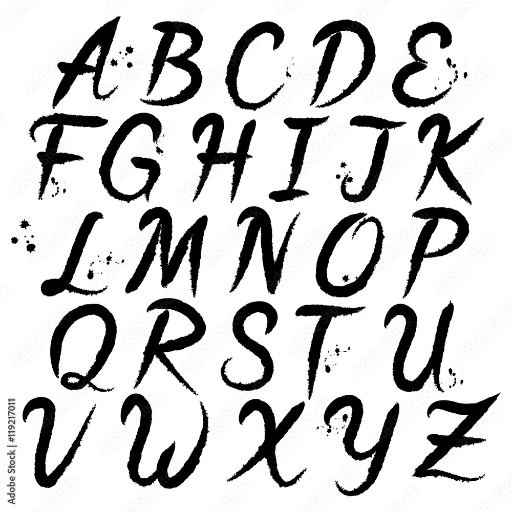 Fototapeta Hand written brush stroke font type