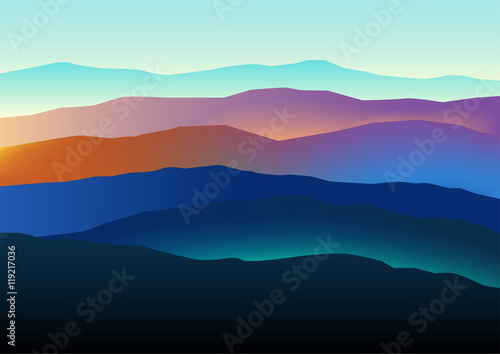Mountains landscape in beautiful colors