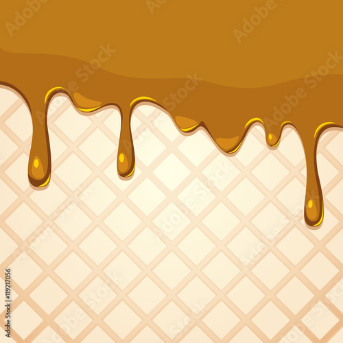 Melting caramel on wafer texture