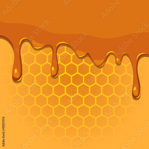 Melting honey on honeycomb texture