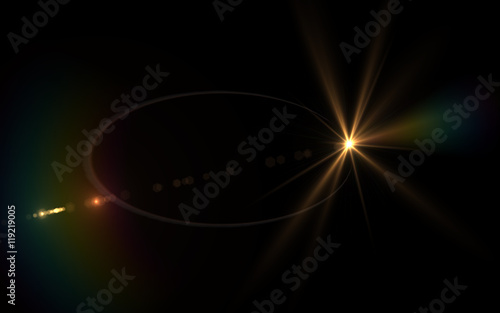 Lens Flare gold star explosion