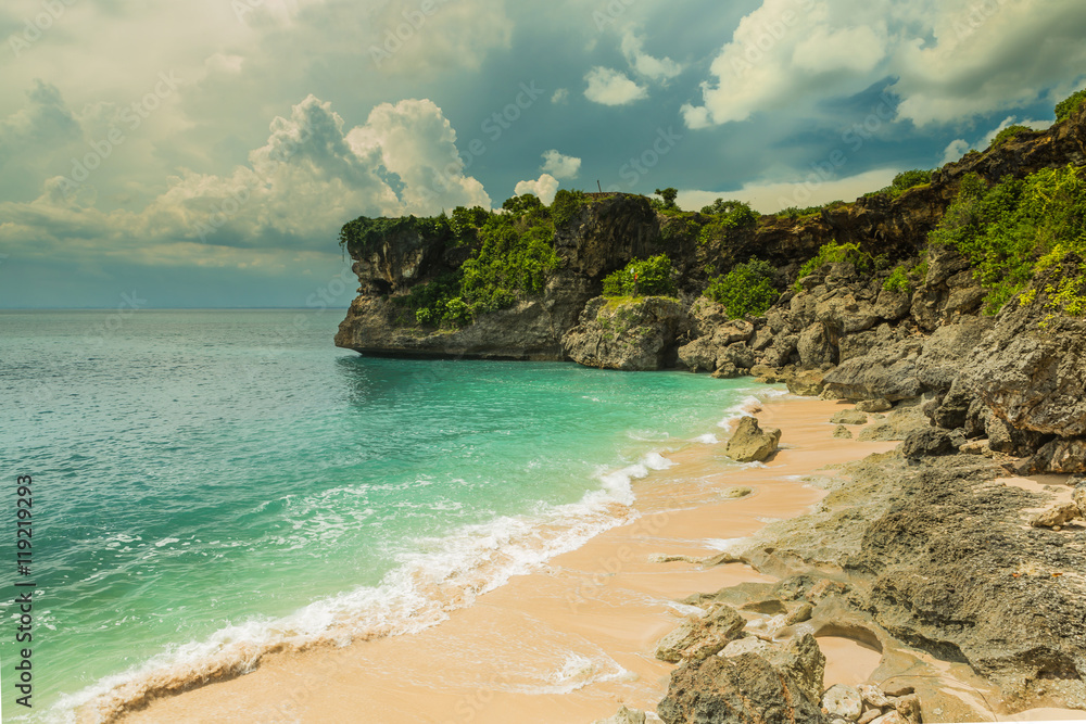A beautiful beach on a hot and sunny day, Balangan beach, Bali