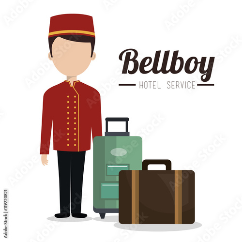 bellboy service hotel isolated icon vector illustration design