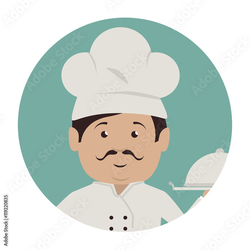 chef character service icon vector illustration design