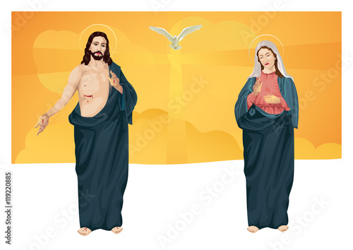 Jesus Christ and Blessed Virgin Mary 