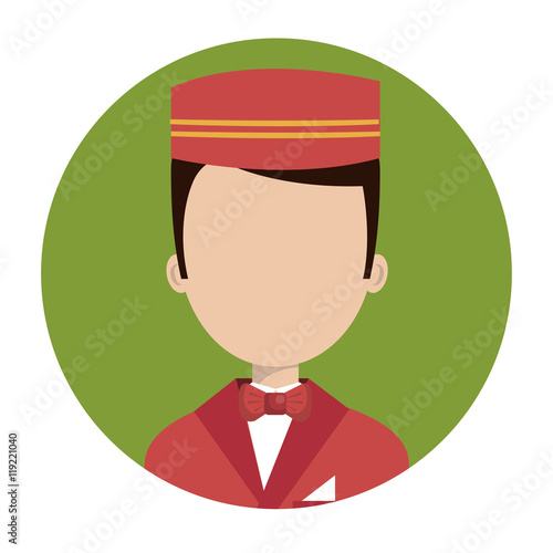 bellboy service hotel isolated icon vector illustration design