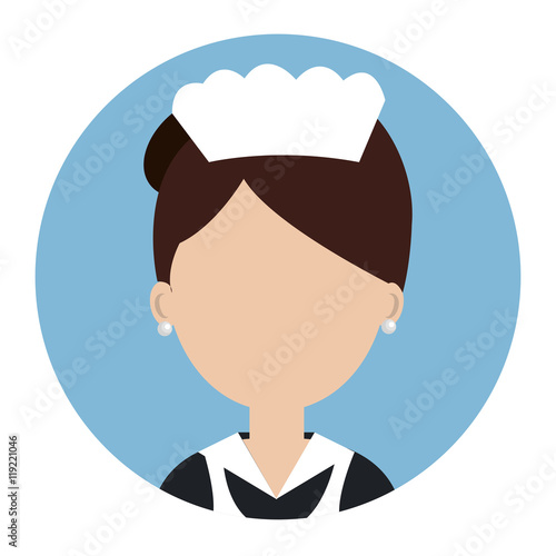 housekeeper service hotel isolated icon vector illustration design