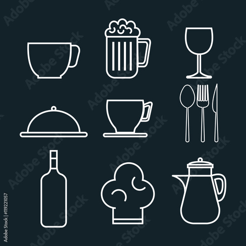 restaurant menu set icons vector illustration design