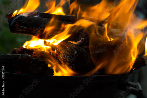 campfire barbecue on grill