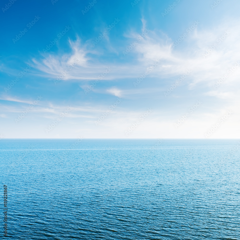 Fototapeta premium blue sky with clouds and sea